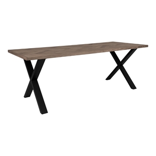 Aarhus spisebord | Plankebord med sildebensmønster | Røget egetræ
